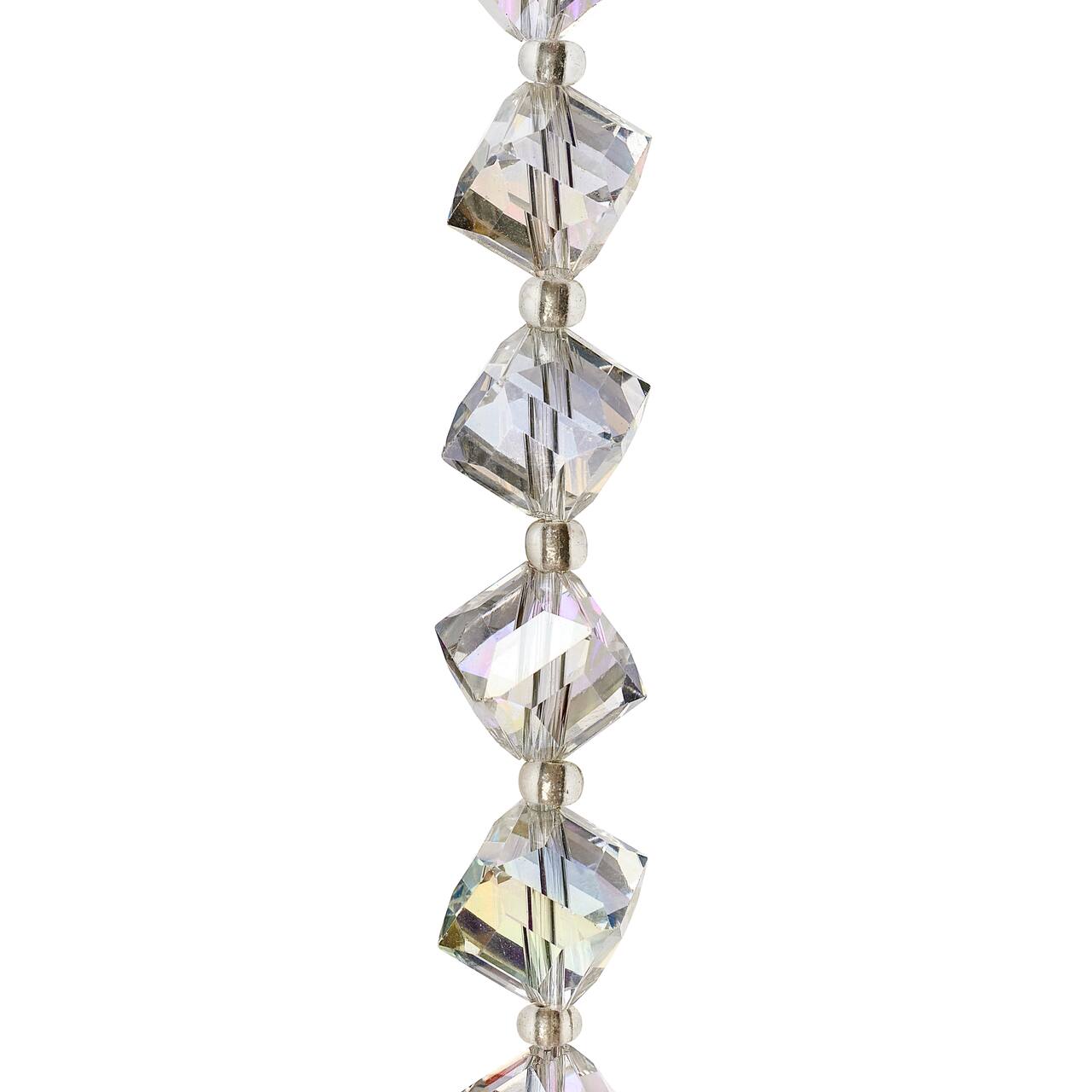 12 Packs: 10 ct. (120 total) Crystal Glass Large Cube Beads, 10mm by Bead Landing™